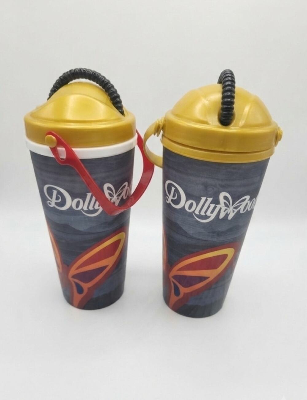 Dollywood TUMBLER Splash Country 24Oz Butterfly Travel Cup Whirley Set of 2